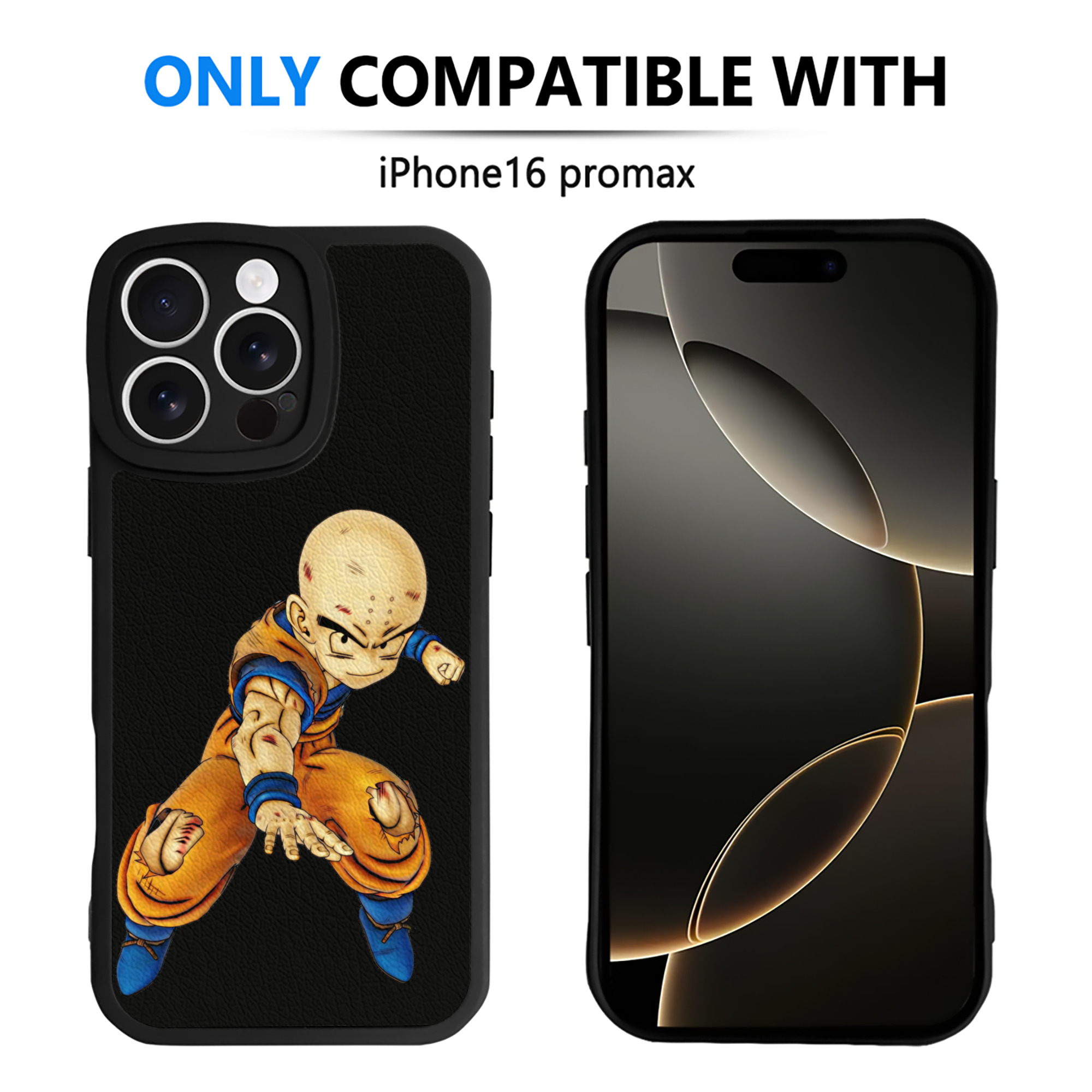 （画像用） ドラゴンボール クリリン DRAGON BALL krillin 【iPhone 16シリーズ対応】シリコンスマホケース（レザー調） 材質：シリコン